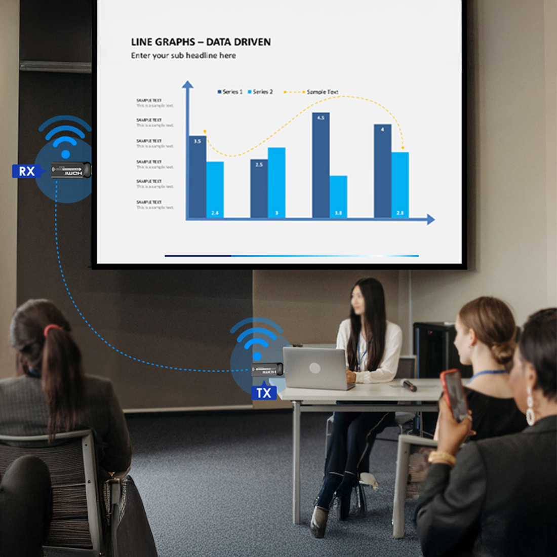 Bezprzewodowy transmiter HDMI 1 do 1 Spacetronik SPH-W21