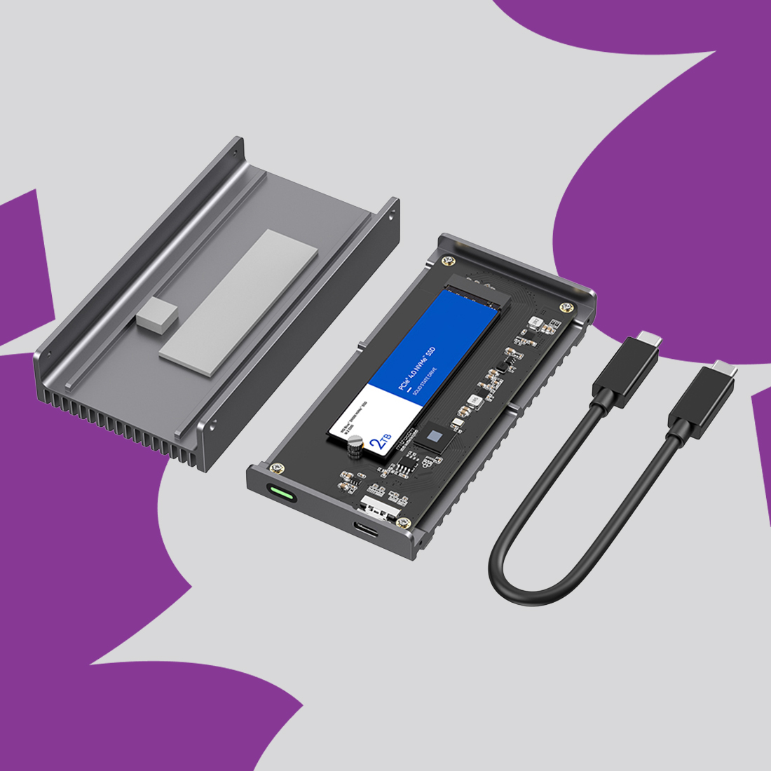 kieszeń nvme usb4 zgodność m key b m key 2230 2242 2260 2280