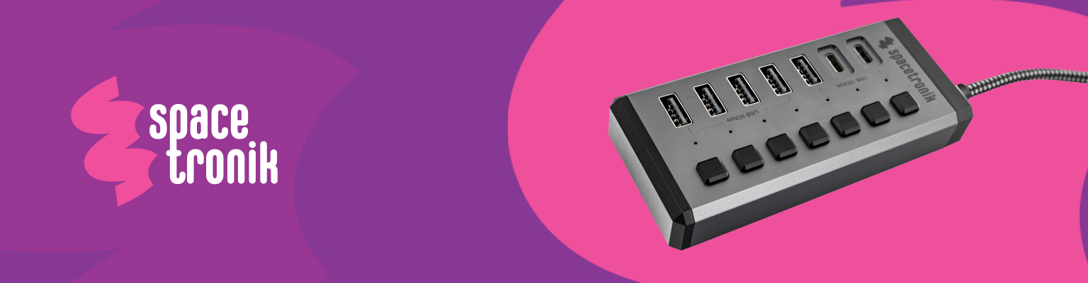 Hub USB Spacetronik SPU-M18 z włącznikami