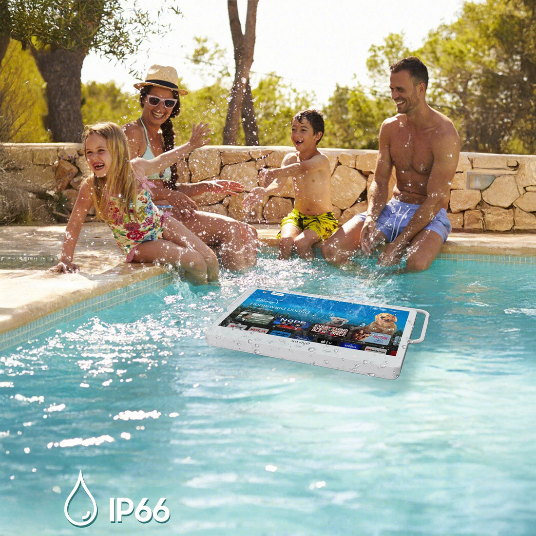 telewizor wodoodporny IP66 Sylvox z wodoszczelnym pilotem