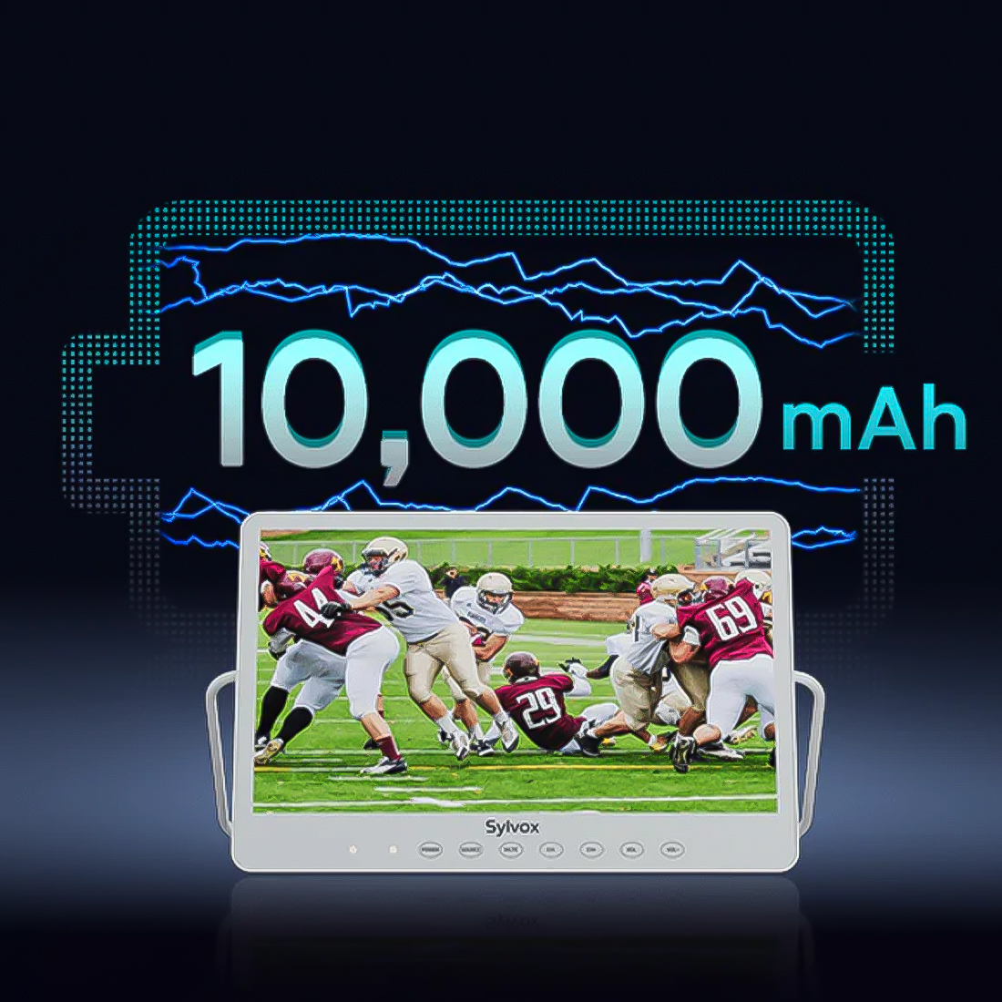 telewizor przenośny z baterią 10000mAh Sylvox 6 godzin pracy