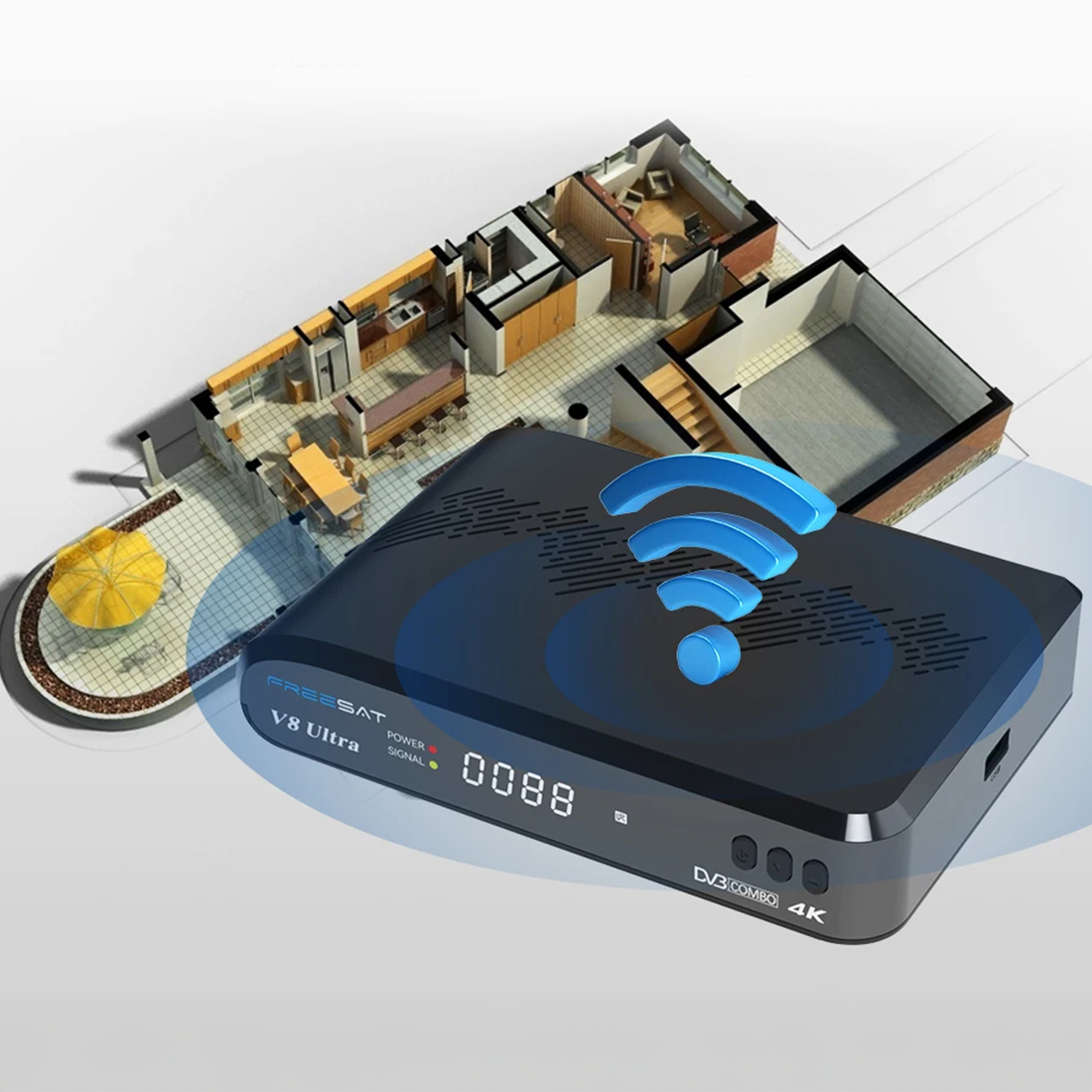 Freesat V8 Ultra YouTube, IPTV i udostępnianie ze smartfona na telewizor