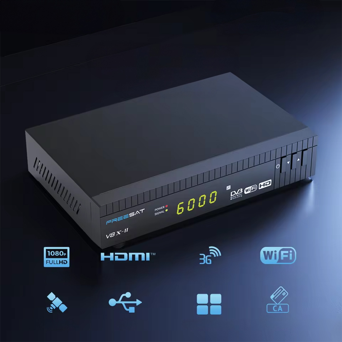 Freesat V8 X-II tuner satelitarny Full HD z kodekiem H.265 HEVC