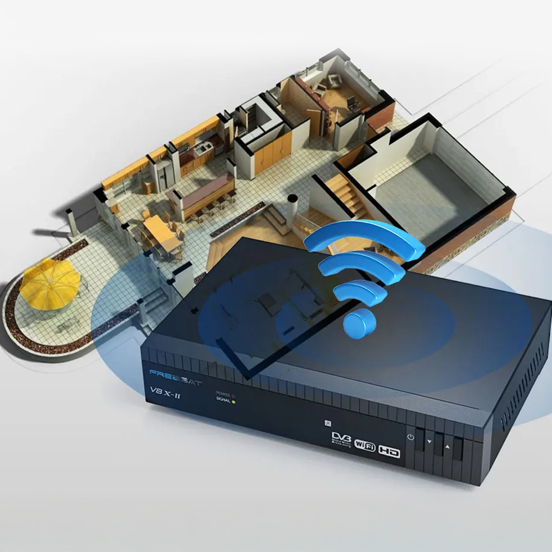 Tuner satelitarny Freesat V8 X-II z obsługą IPTV Xtream i Stalker