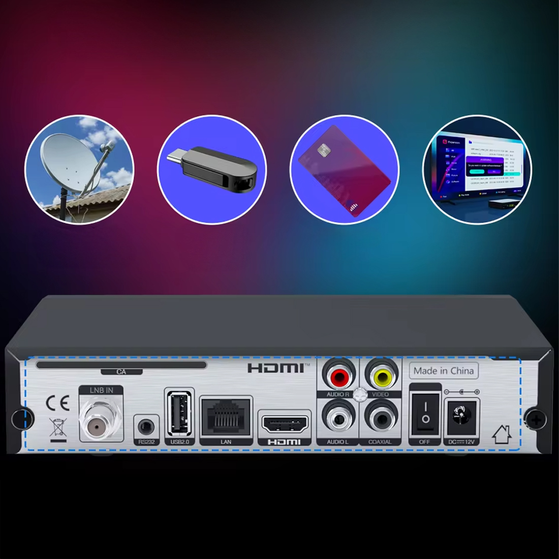 Dekoder satelitarny Freesat V8 X-II z funkcją DLNA i wbudowanym Wi-Fi