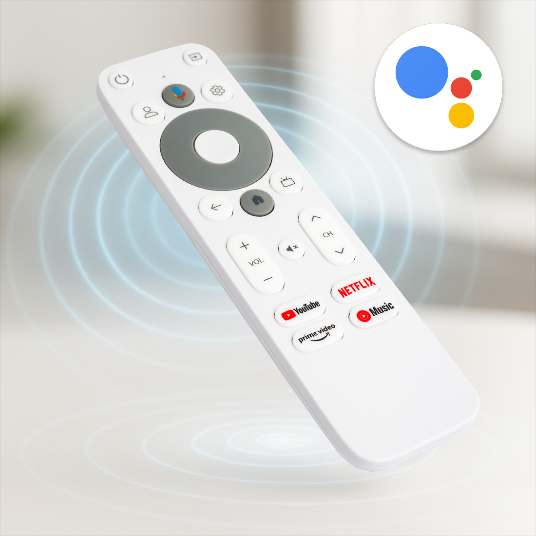 Homatics Stick 4K pilot Bluetooth z Asystentem Google