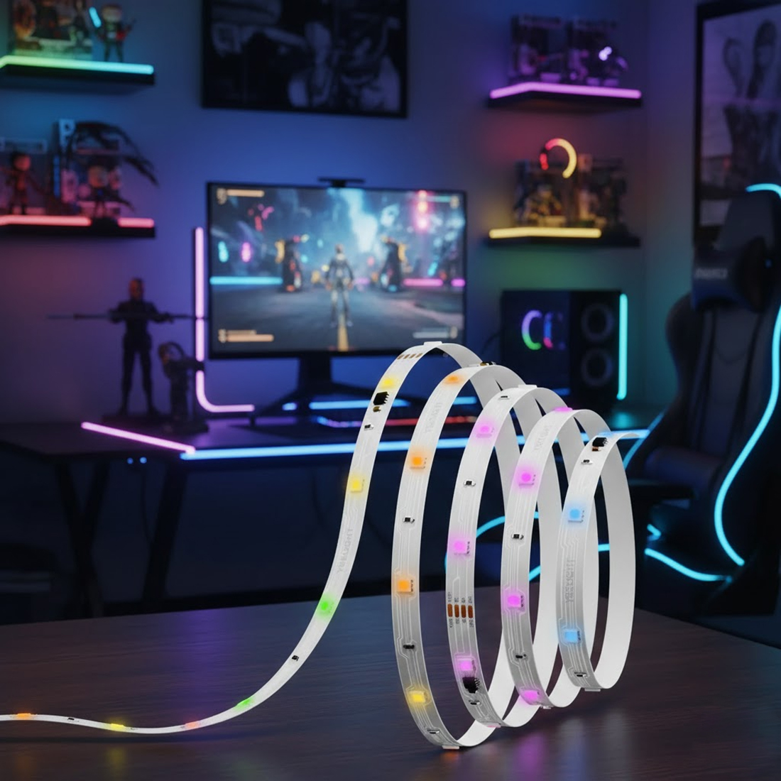 latwy montaz pasek led rgbic 6m yeelight przyciecie samoprzylepny