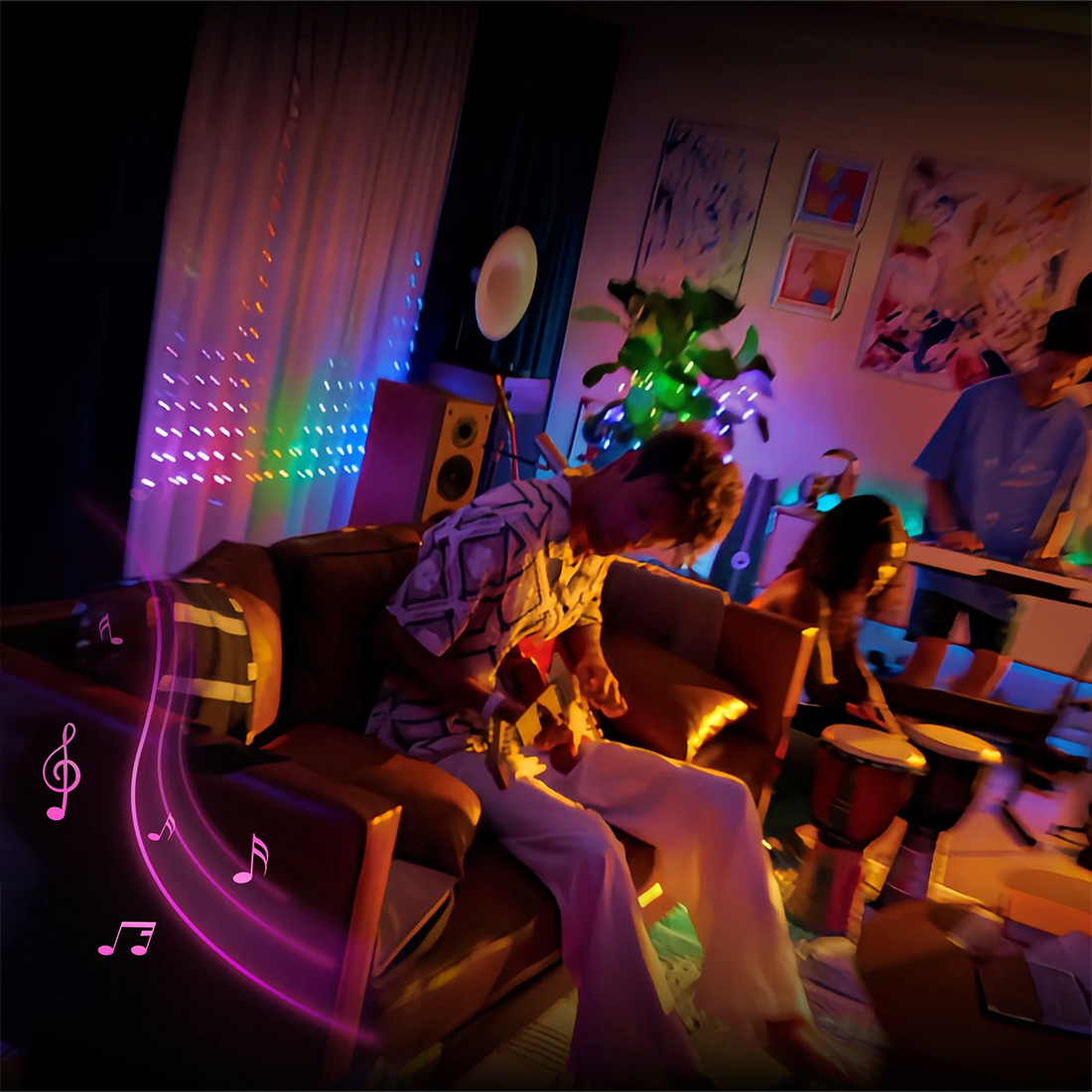 yeelight curtain light tryb music flow reaguje na muzykę