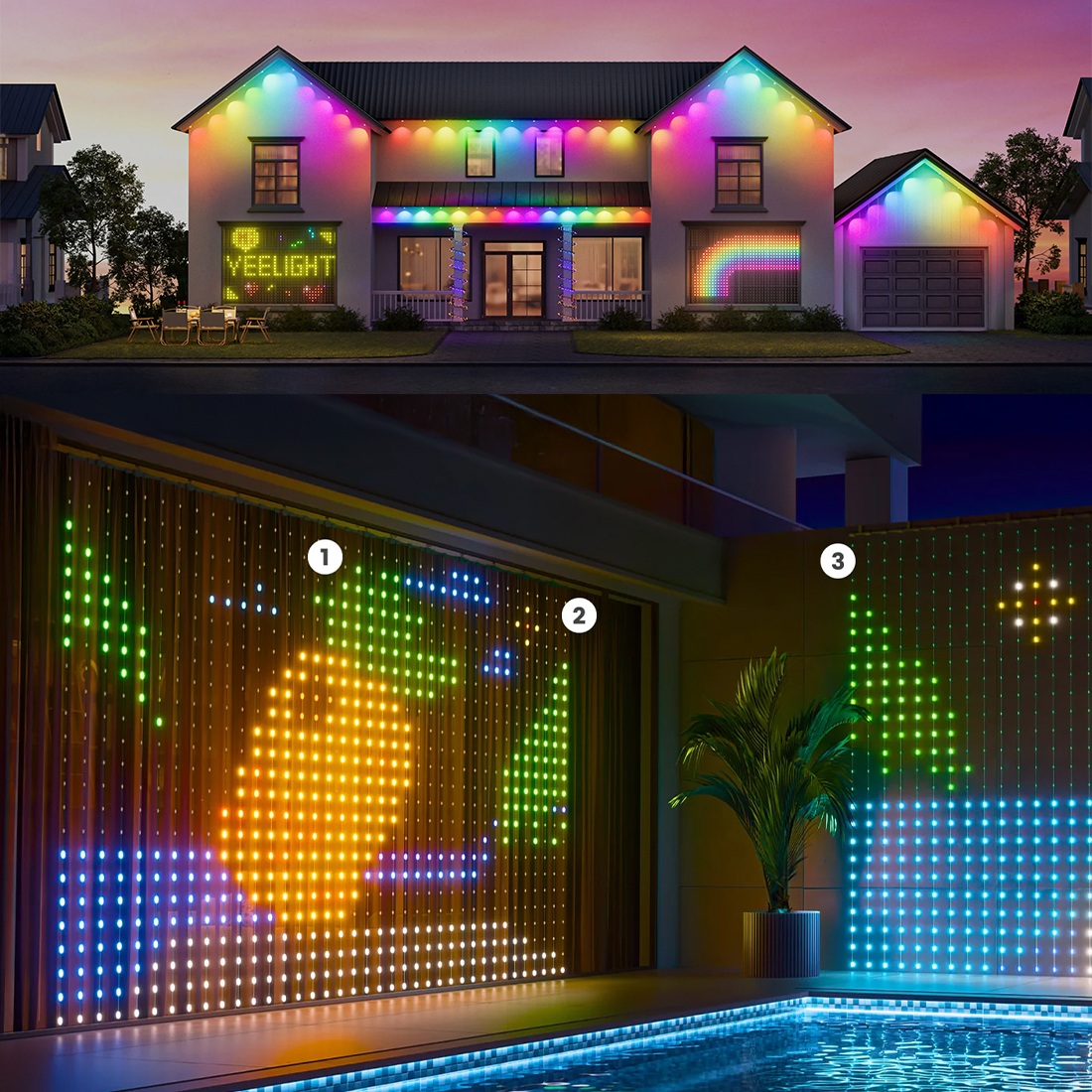 yeelight curtain light trzy metody montażu haczyki taśma 3m non marking nails