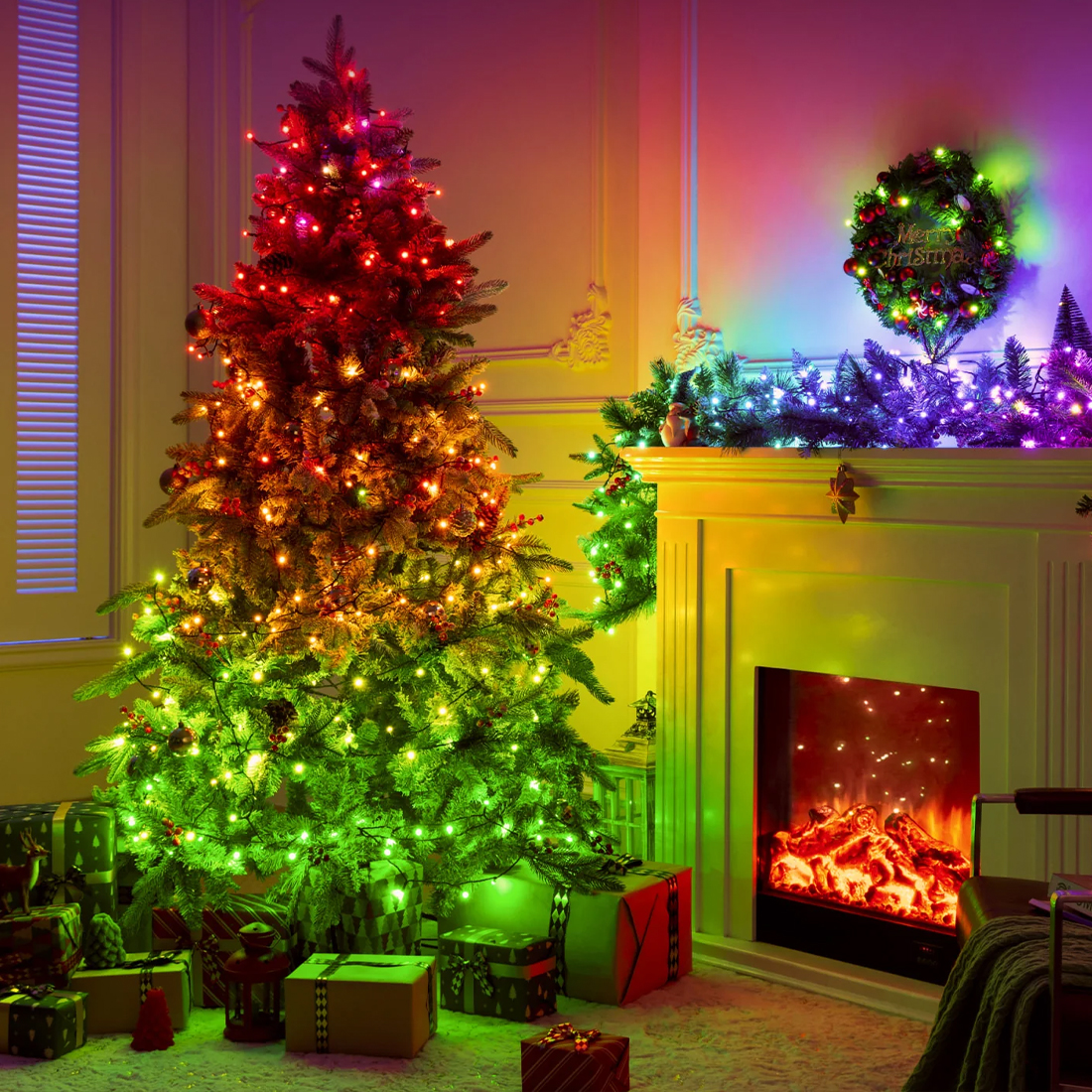 Yeelight Holiday String Lights najważniejsze cechy RGBIC 20m 200 LED dekoracyjne lampki smart