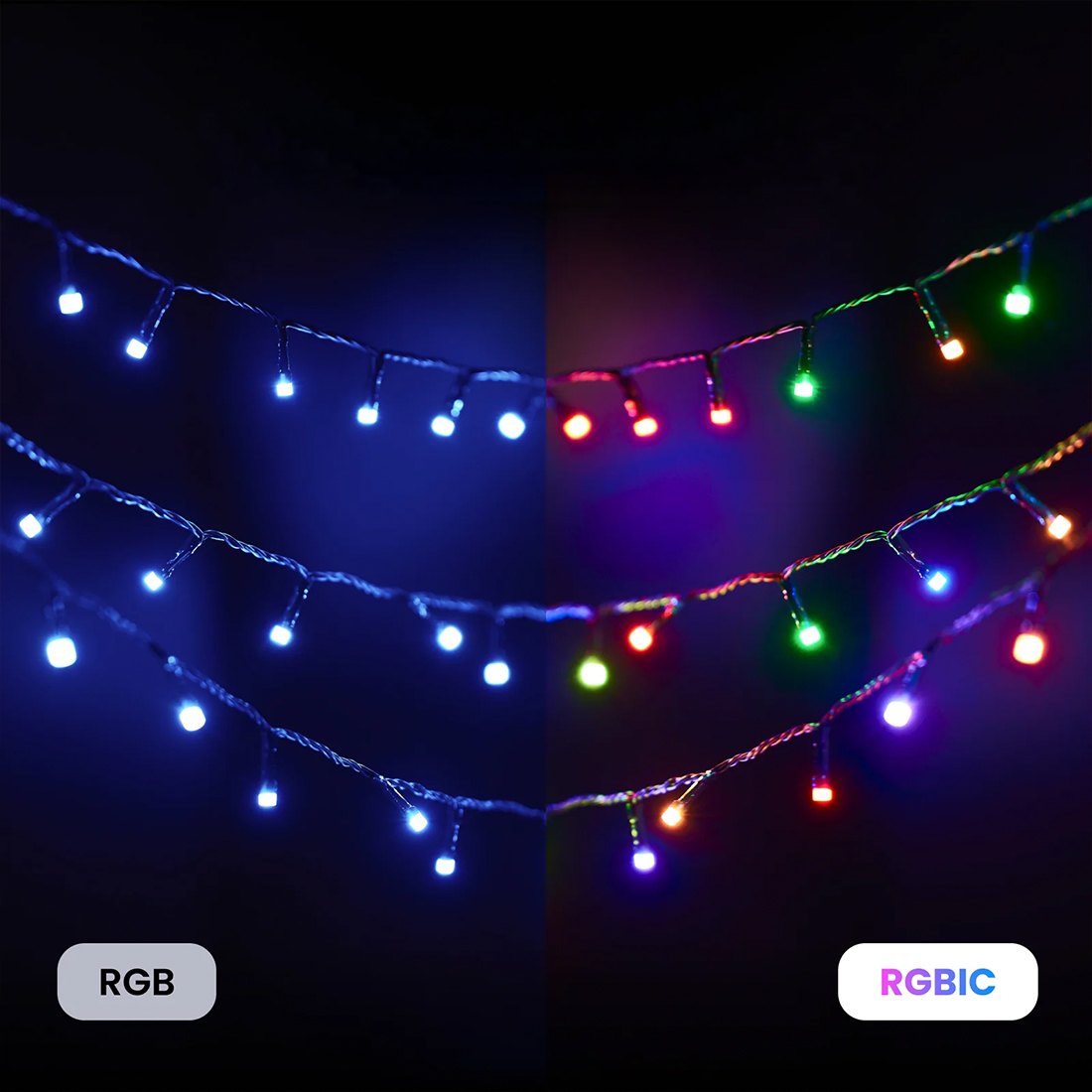 Yeelight Holiday String Lights RGBIC indywidualne sterowanie diodami