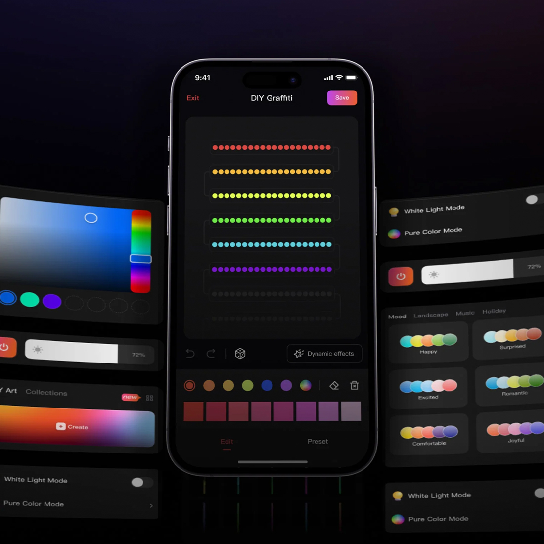 Yeelight Holiday String Lights pełna kontrola w aplikacji i tryb DIY