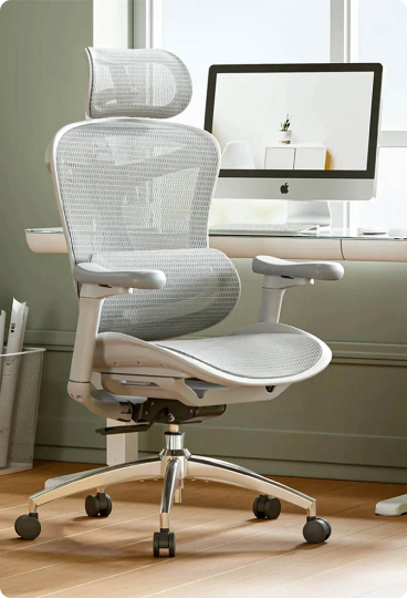 Weißer ergonomischer Stuhl