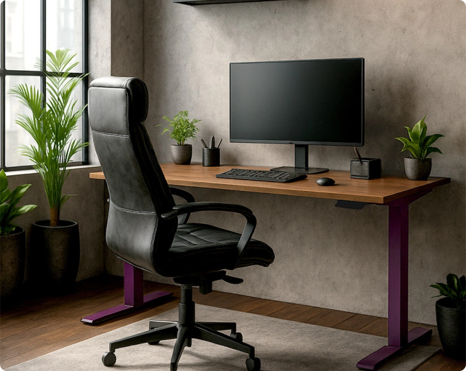 Ergonomischer Schreibtisch mit elektronischer Höhenverstellung