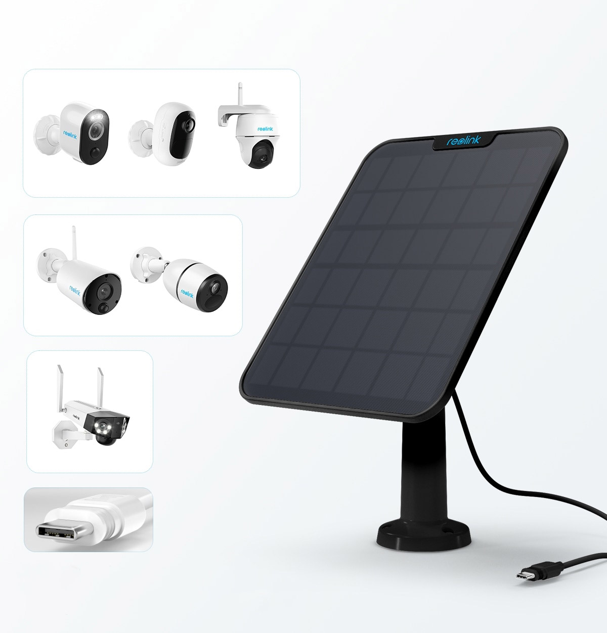 Panel solarny 6W do kamer zewnętrznych Reolink - czarny
