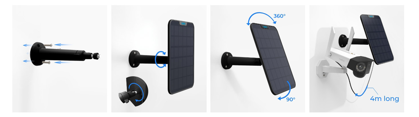 Panel solarny 6W do kamer zewnętrznych Reolink - czarny