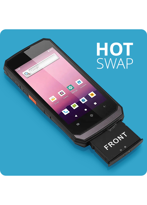 WAREHOUSE DATA COLLECTOR, CODE SCANNER WITH HOT SWAP BATTERY