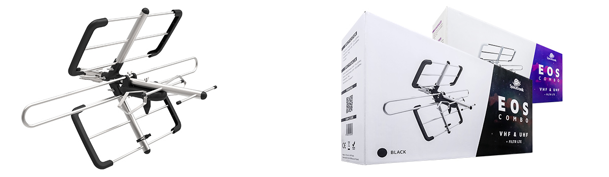 Czarna antena dvb t2 spacetronik eos combo