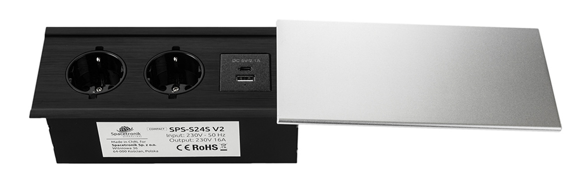 Gniazdo blatowe Spacetronik Ergoline SPS-S24CS V2 COMPACT