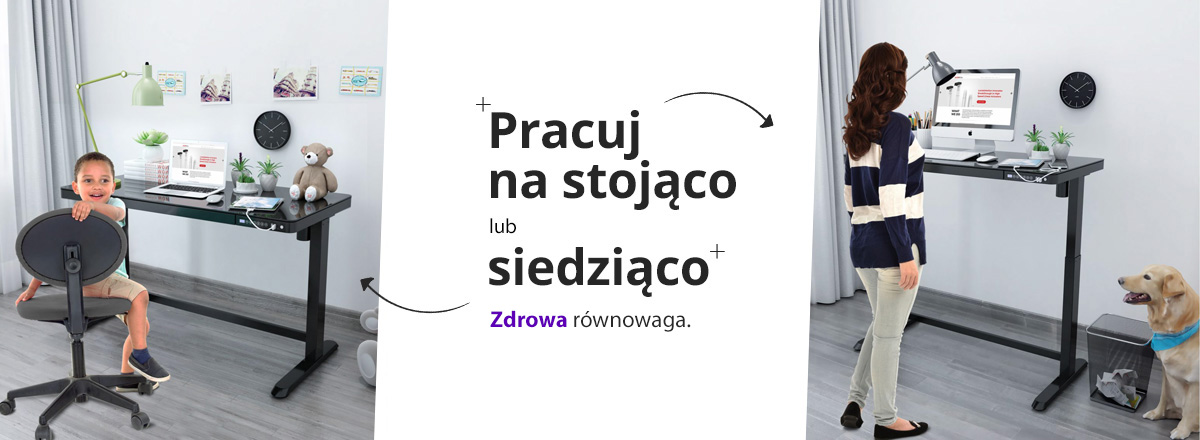 Regulacja wysokości, pracuj na stojąco lub siedząco