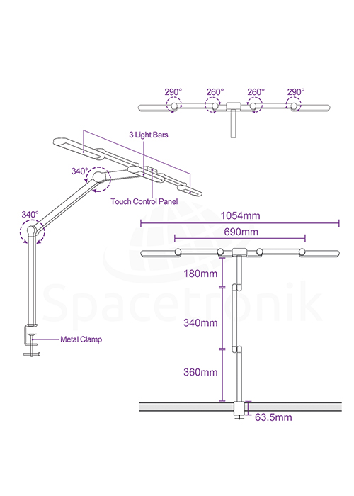 Biurkowa Lampa LED Spacetronik Glow D2, inwestycja w produktywność, zdrowe oświetlenie
