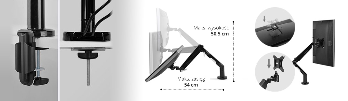 Uchwyt monitorowy ramię do monitora Spacetronik