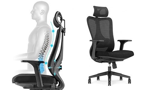 krzesło biurowe ergonomiczne na kręgosłup