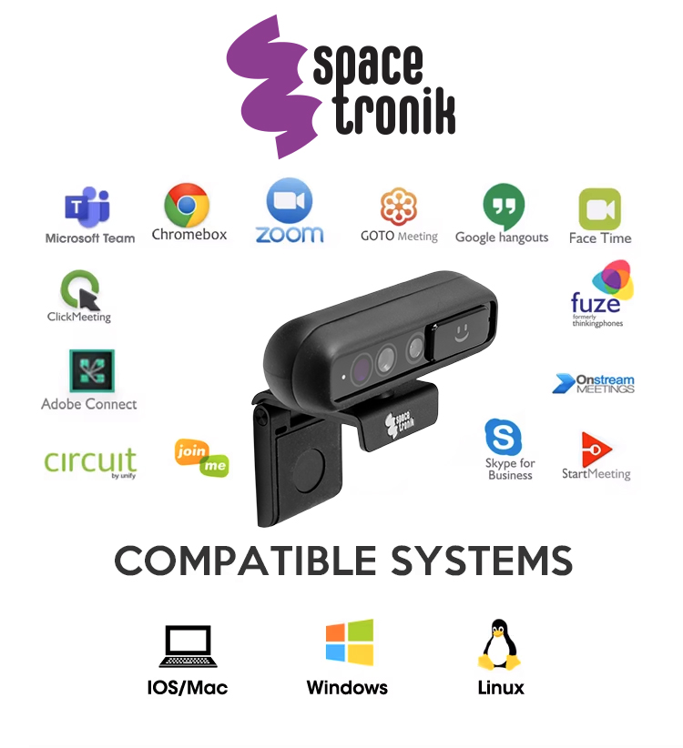 kamera internetowa 2K, Spacetronik SP-WCAM12, Windows Hello, rozpoznawanie twarzy, kamera z mikrofonem, kamera plug and play, kamera do wideokonferencji, kamera z osłoną prywatności, kamera USB-C, kamera do pracy zdalnej, kamera do nauki online