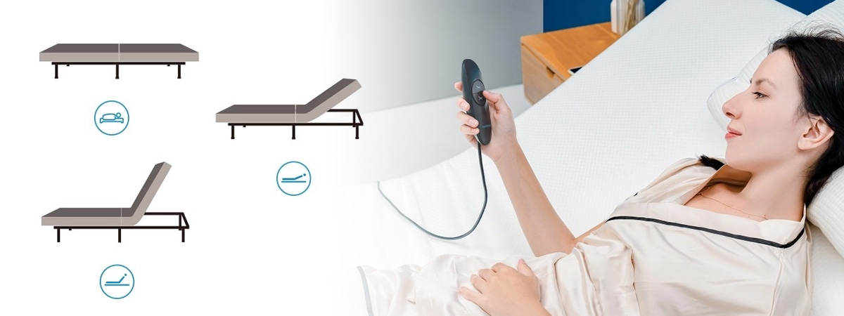 łóżko z regulowanym zagłówkiem Spacetronik Dormee 200x100 cm