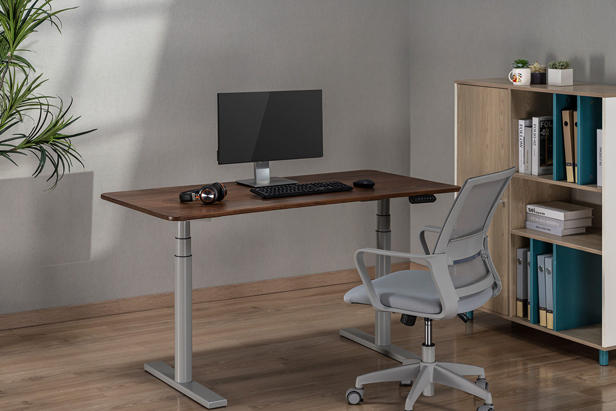 Elektryczny stelaż biurkowy Spacetronik SPE-227G szare ergonomiczne