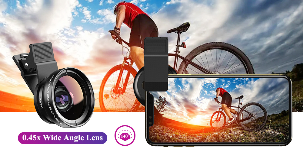 zestaw obiektywów i filtrów do fotografii mobilnej
