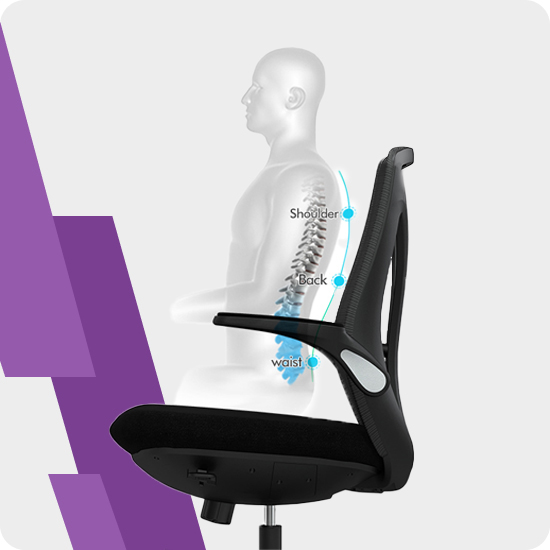 Fotel biurowy Spacetronik ARIAN-20 - ergonomiczne wsparcie dla pleców