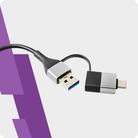 Adapter USB-C USB 3.2 na gniazdo LAN RJ45 Spacetronik - złącza