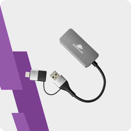 Adapter USB-C USB 3.2 na gniazdo LAN RJ45 Spacetronik - kompaktowy design
