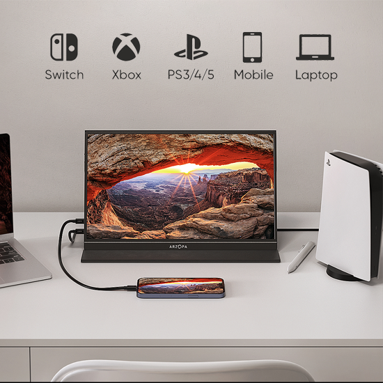 Monitor przenośny ARZOPA A1 Gamut złącza