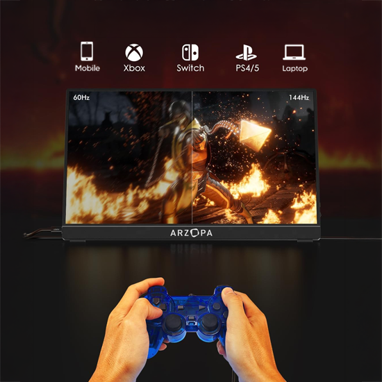 Monitor gamingowy Arzopa Z1FC 16.1 Full HD 144 Hz połączenie