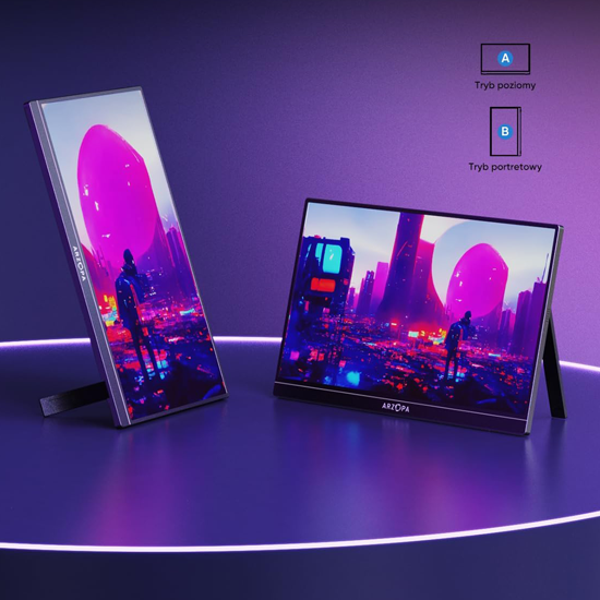 Monitor gamingowy Arzopa Z1FC 16.1 Full HD 144 Hz orientacja