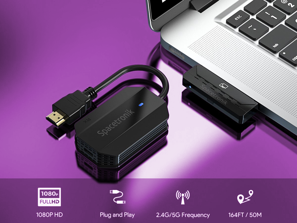 Bezprzewodowy transmiter HDMI 1080p usb-c Spacetronik SPH-CW32