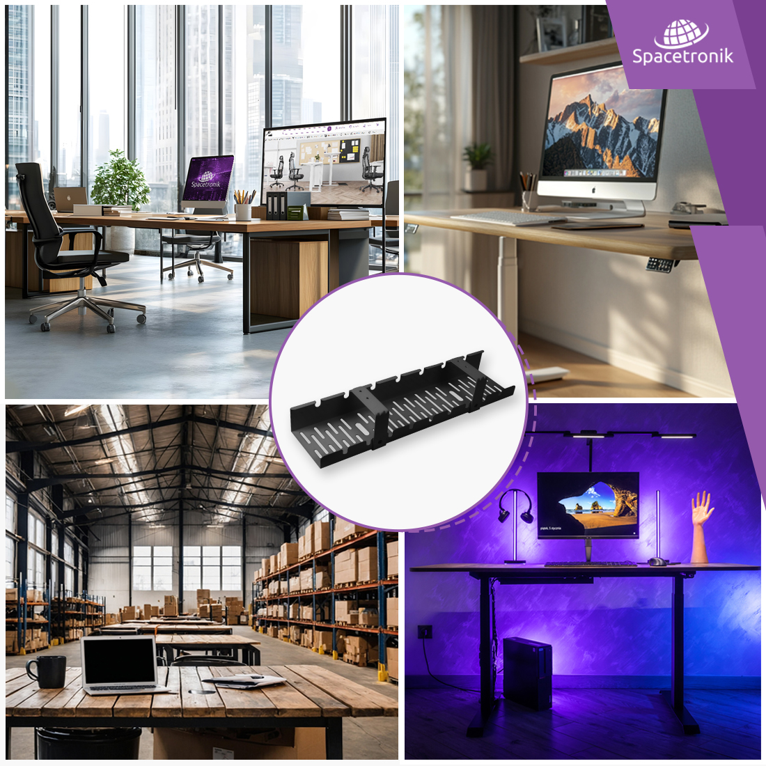 Uchwyt kablowy Spacetronik SPK-520B uniwersalność