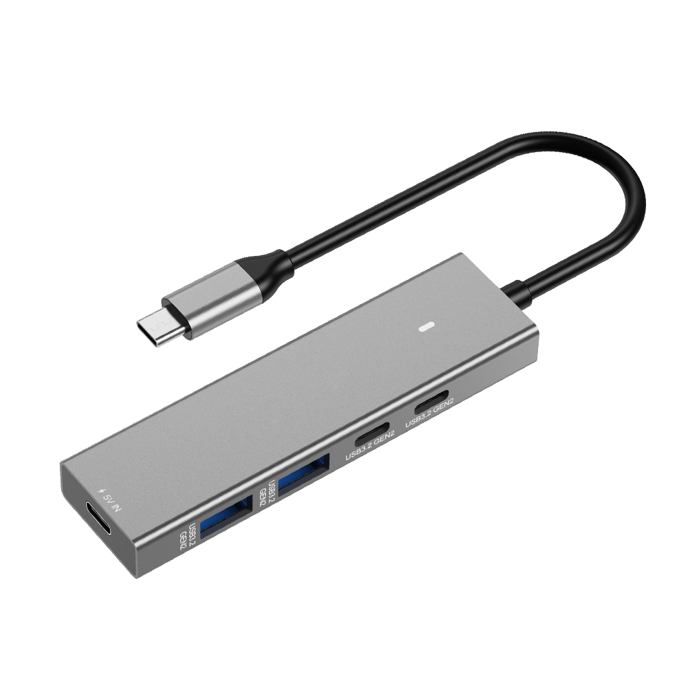 adapter HUB 5w1 USB-A i USB-C, hub USB 3.2 SPU-M16, hub USB z wejściem USB-C 5V IN, szybki hub USB 3.2, wieloportowy hub USB, hub USB z ładowaniem urządzeń, kompatybilny hub USB do laptopa, plug-and-play hub USB, kompaktowy hub USB 3.2, adapter USB 3.2 do smartfona