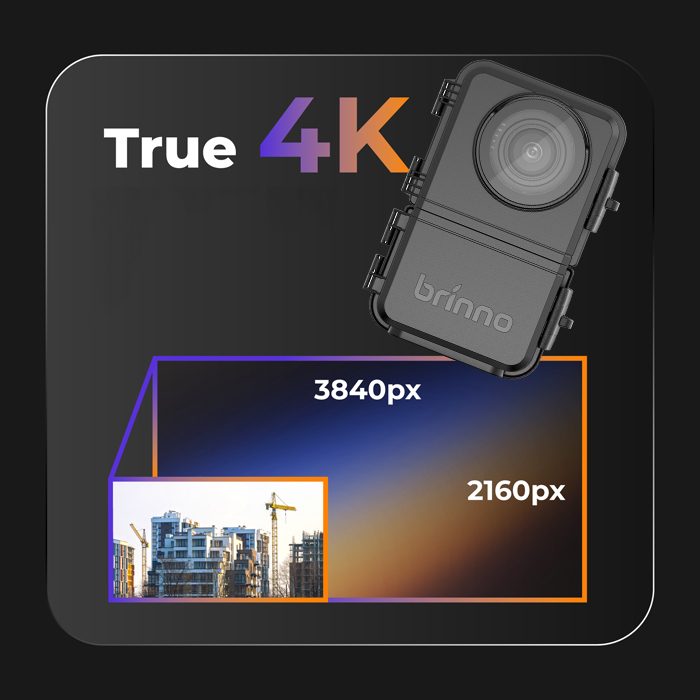 kamera poklatkowa 4K, Brinno BCC5000, jakość 4K, nagrywanie budowy, rejestracja długoterminowa, Sony STARVIS 2, monitoring placu budowy, kamera do time-lapse, profesjonalna kamera budowlana, precyzyjne nagrania