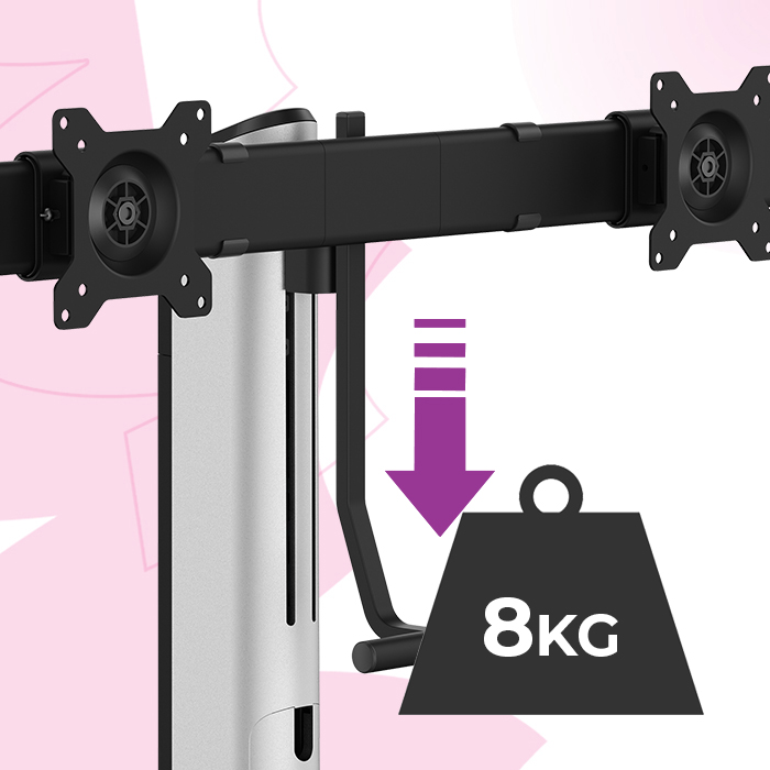 udźwig 8kg, stabilna podstawa pod monitory, uchwyt do monitorów 17-32 cale, stojak do biura, uchwyt do zakrzywionych monitorów, mobilna podstawa do monitorów, uchwyt vesa 100x100, regulowana podstawa pod monitor, biurko ergonomiczne, gamingowy stojak do monitora