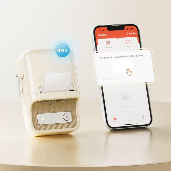 drukarka etykiet Niimbot B21, etykieciarka Bluetooth, mobilna drukarka termiczna, drukarka do etykiet samoprzylepnych, drukarka do kodów kreskowych, etykieciarka do biura, drukarka do przypraw, Niimbot aplikacja do druku
