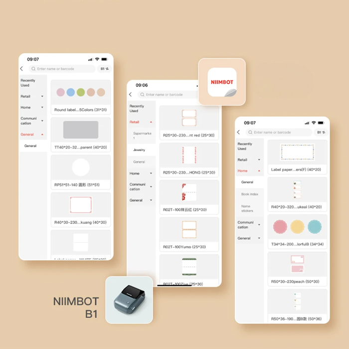 drukarka etykiet Bluetooth, drukarka termiczna etykiet, Niimbot B31 czarna, etykiety samoprzylepne drukarka, drukarka do etykiet z aplikacją, termiczna drukarka etykiet, mobilna drukarka etykiet, Niimbot etykiety
