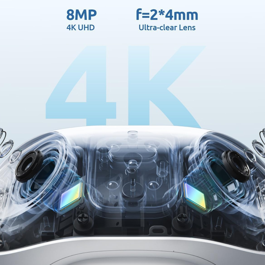 kamera WiFi 6 Reolink, kamera 8Mpix 4K, kamera do monitoringu, kamera z dwustronną komunikacją, kamera szeroki kąt 180°, kamera bezprzewodowa, kamera WiFi 2,4/5GHz, kamera z detekcją ruchu, kamera zdalna obsługa, kamera do domu Reolink