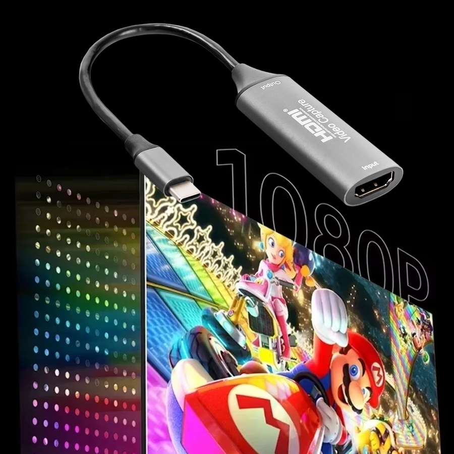grabber wideo HDMI USB-C, przechwytywanie wideo 4K, grabber do streamingu, nagrywanie HDMI na USB-C, adapter HDMI do USB-C, przechwytywanie obrazu Full HD, grabber do konsoli, karta przechwytująca HDMI