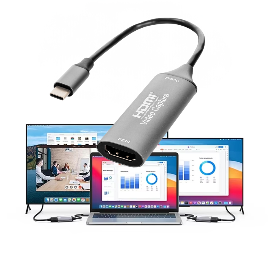 grabber wideo HDMI USB-C, przechwytywanie wideo 4K, grabber do streamingu, nagrywanie HDMI na USB-C, adapter HDMI do USB-C, przechwytywanie obrazu Full HD, grabber do konsoli, karta przechwytująca HDMI