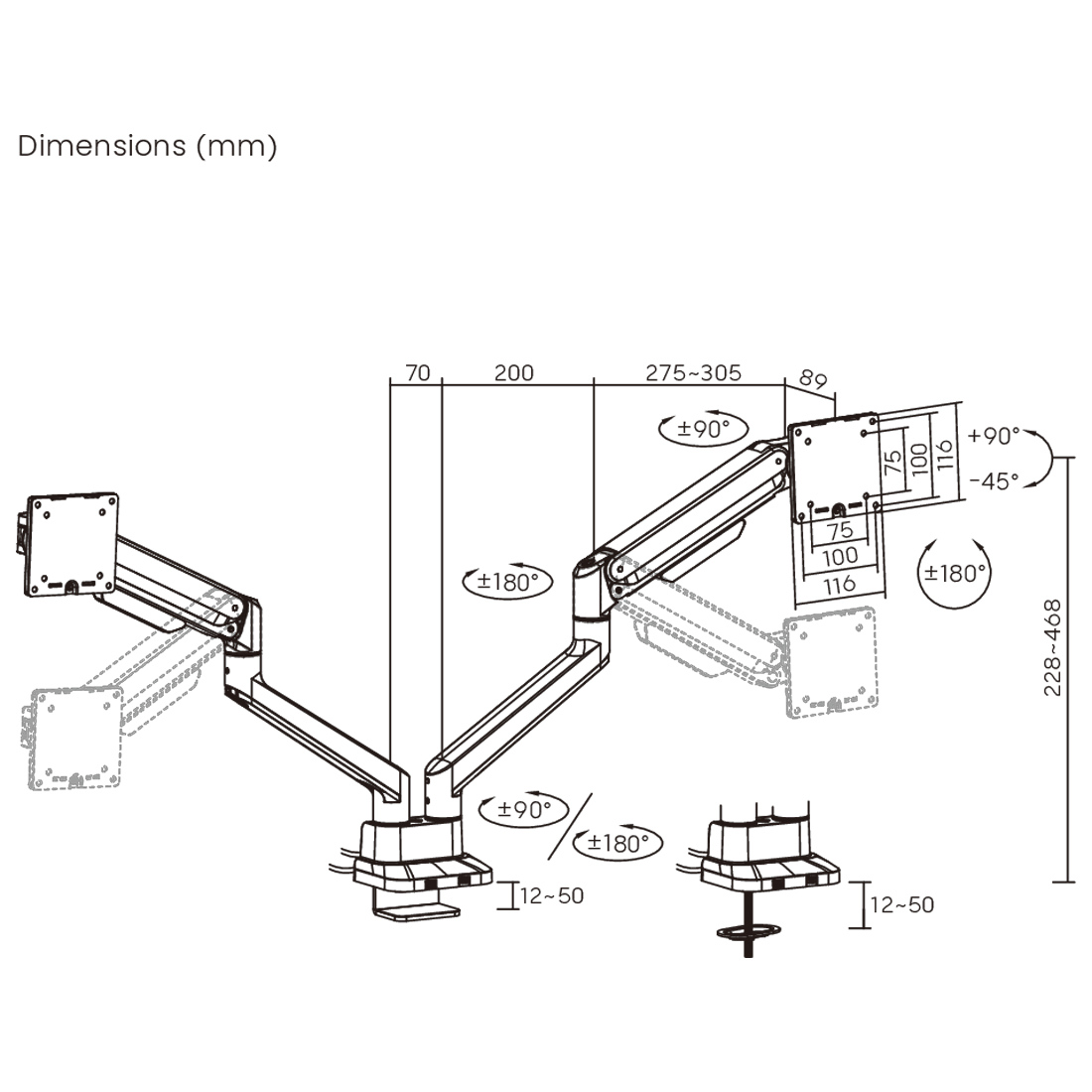 uchwyt do monitora z USB-C, uchwyt biurkowy z portami usb, ramię do monitora deluxe, uchwyt Spacetronik z USB, uchwyt monitorowy sprężynowy, uchwyt do monitora 40 cali, ramię pole mounted z usb, ergonomiczny uchwyt monitora