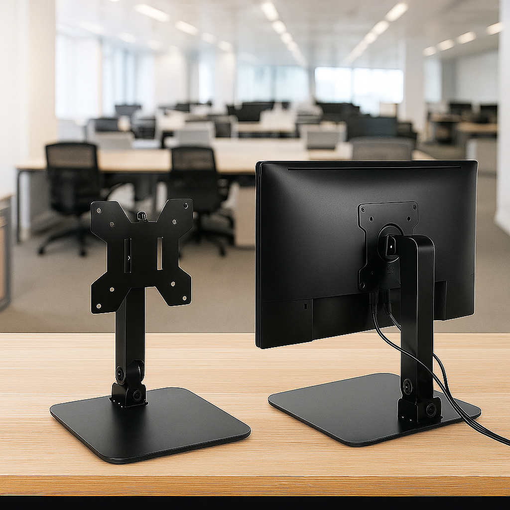 stojak na monitor, uchwyt biurkowy do monitora, podstawka pod ekran, regulowany uchwyt do monitora, Spacetronik SPAT01, uchwyt VESA, ergonomiczny stojak do biura, regulacja monitora