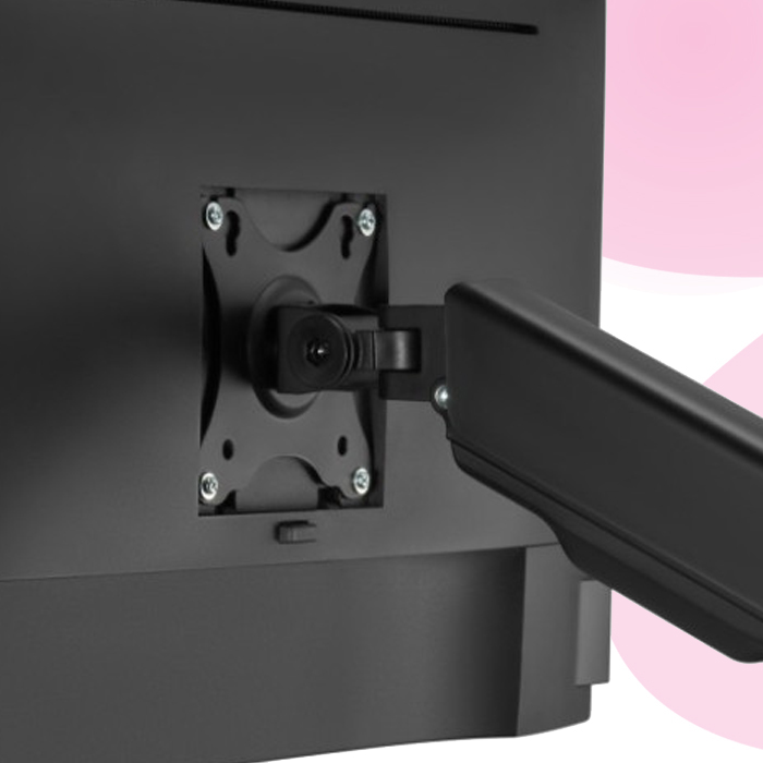 uchwyt ścienny z regulacją kąta, uchwyt VESA z obrotem monitora, uchwyt ergonomiczny do monitora, uchwyt Spacetronik SPAWG110, montaż monitora na ścianie